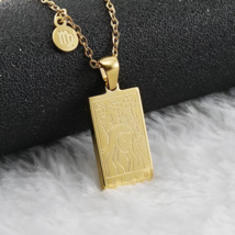 Personalized Virgo Zodiac Necklace | Spiritual &amp; Minimalist Gold Stainless Steel - £23.09 GBP