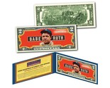 BABE RUTH 1948 Leaf #3 NY Yankees iconic Card Art on Authentic $2 U.S. Bill - £11.92 GBP