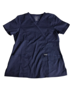 Cherokee Scrubs for Women Mock Wrap Top with 3 Pocket WW610 Navy Blue M - $14.87