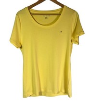 Tommy Hilfiger Women&#39;s Cotton Scoop Neck T-Shirt Color Yellow Size X-Large - £11.63 GBP