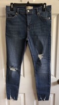 Free People Jeans Womens 28 Distressed Raw Hem Stretch Medium Wash Denim - £19.73 GBP