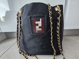 FENDI Vintage Tote Shoulder Bag Damaged Black Used - $157.19 CAD