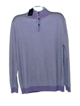 Raffi Purple Italy Design Long Sleeve 1/4 Button Cotton  Men&#39;s Sweater S... - £80.03 GBP