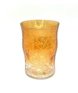 Vintage Carnival Glass Cup Iridescent Tumblr Water Marigold Orange Crackle - $67.22 CAD