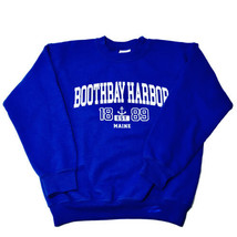 Boothbay Harbor Maine Childrens Unisex Size S Youth Royal Blue Fleece Sw... - £13.54 GBP