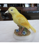 Vintage Ceramic Yellow Canary Bird Painted Ceramic Bisque Figurine - £15.77 GBP