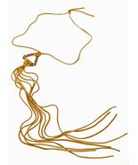 Tan Leather Tie necklace on Brass Triangle USA - $270.05 MXN