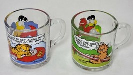 2 Vintage McDonalds Garfield Odie Glass Coffee 10 oz Cup, Mug by Jim Davis NICE! - £15.12 GBP