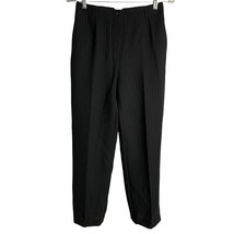 Joe Benbasset Straight Leg Dress Pants 0 Black Pin Stripe Pockets Low Rise - $16.70