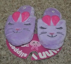 Girls Slippers Plush Easter Bunny Rabbit Purple Slide Scuff Slippers-siz... - $8.91