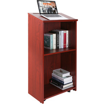 VEVOR Podium Stand, 47 inch Hostess Stand, 4 Rolling Wheels, Wood Podium... - $114.99