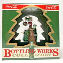 Coca Cola Christmas Ornament Bottling Works Collection Tops on Refreshment Elf - £9.21 GBP