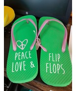 NEW Women&#39;s JADE &quot;Peace Love&quot; Fashion Rubber Flip Flops Size S 5/6 - $3.96