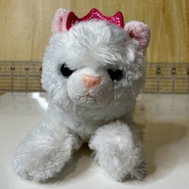 Aurora Princess Kitty Cat White Plush 7” Stuffed Animal Toy Pink Crown Kitty Toy - $8.78