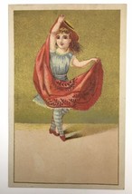 Victorian Trade Card Adorable Ballerina Girl Dancing No Advertisement Bl... - £10.80 GBP