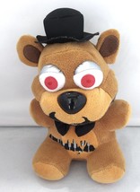 Five Nights at Freddy&#39;s Freddy Faz Bear 8 Inch Plush Red Eyes - £11.75 GBP