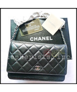 BNIB Chanel Classic Quilted WALLET ON CHAIN or WOC Black Lambskin with S... - £3,584.12 GBP