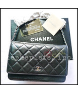 BNIB Chanel Classic Quilted WALLET ON CHAIN or WOC Black Lambskin with Silver HW - $6,133.16 CAD