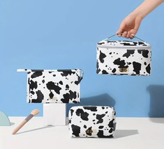 Cosmetic Toiletry Cow Print Organizer Bags Size Choice Travel Makeup Pouch  NEW - $12.58+