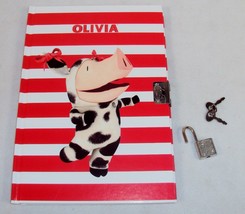 Olivia Lock Diary For Girls ~ Dancing Cowpig , 75 Pages, Hardbound, Lock &amp; Keys - £10.02 GBP