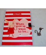 Olivia Lock Diary For Girls ~ When I Grow Up, 75 Pages, Hardbound, w/Loc... - $17.20 CAD