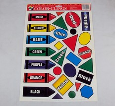 Window Clings ~ CASE LOT 24 SHEETS ~ Primary Colors &amp; Shapes, 28 Reusable Clings - £36.95 GBP