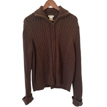 St Johns Bay Womens Cable Knit Sweater Preppy Coastal Size XL Brown Caps... - $557.81 MXN
