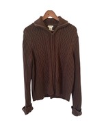 St Johns Bay Womens Cable Knit Sweater Preppy Coastal Size XL Brown Caps... - $29.99