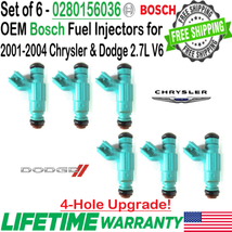 OEM Bosch 4-Hole Upgrade x6 Fuel Injectors For 2001-2004 Dodge Chrysler ... - $118.79