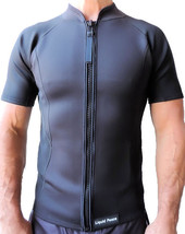 Men&#39;s 2mm Neoprene Wetsuit Jacket with Short Sleeve Full Front Zip, Size... - £47.96 GBP