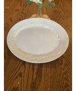 Gibson Housewares White Embossed Fruit Platter Oval Shape 13.5&quot; x 10” EUC - €20,88 EUR