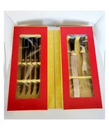 Vintage Crown Crest Sheffield Stainless Steel Set 4 Knives Serving Fork Set - $41.83