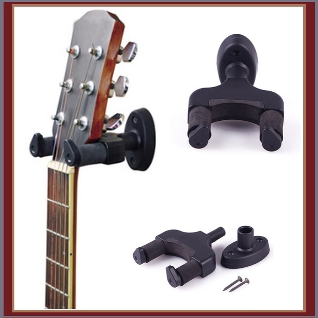 Upright Guitar Banjo Ukelele Holder Stand Wall Mounted Rubber Padded Hanger Rack