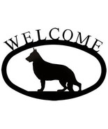 Wrought Iron Welcome Sign German Shepherd Silhouette Outdoor Dog Plaque ... - $33.85