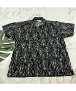 HWY 1 Mens Vintage Y2k Flame Print Button Up Shirt Size XL Tall Black Gr... - $545.49 MXN