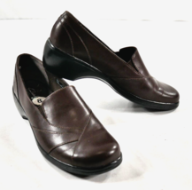 Clarks BlackBerry Slip-On Brown Leather Loafers Shoes Womens Size 8 New ... - $50.99