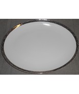Mid Century FUKAGAWA Porcelain SILVER LICHEN PATTERN #917 12 1/4&quot; Oval P... - $31.67