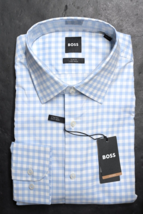HUGO BOSS Uomo Hank Kent Facile Ferro Slim Fit Cotone Elastico Camicia 3... - $1,198.07 MXN