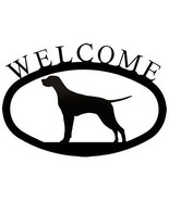 Wrought Iron Welcome Sign Pointer Silhouette Outdoor Dog Plaque Patio Decor - $21.28