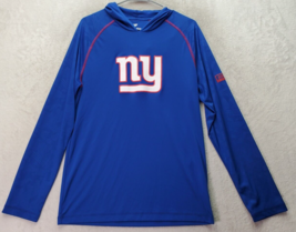 NFL New York Giants Fanatics Shirt Football Unisex Medium Blue Hooded Logo EUC - £18.03 GBP