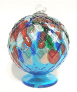 Large Glass Ball Multi-Faceted and Multi-Colored 8 Inches Tall - £19.65 GBP