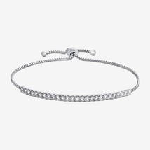 1 CT Rundschliff Moissanit Tennis Bolo Verstellbares Armband 14K Weiß Vergoldet - £77.32 GBP