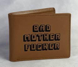 Premium Brown Embroidered Bad Mother Fu**er Leather Wallet As in Pulp Fi... - $44.10