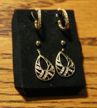 Wave 3 Pair Earring Gift Set - Pierced - Gold Tone - £15.83 GBP