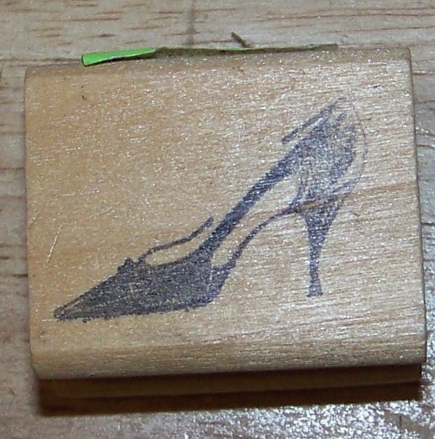 High heeled Shoe vintagE 1960's style Rubber Stamp  ab - $13.63