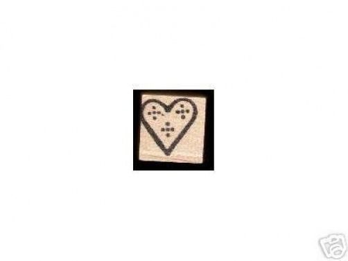 Small Folk HEART with Dots rubber stamp sfhrs - $8.69
