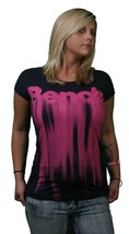 Bench UK Morph Tee Dark Navy With Pink Melting Logo Graphic Short Sleeve T-Shirt - £11.66 GBP+