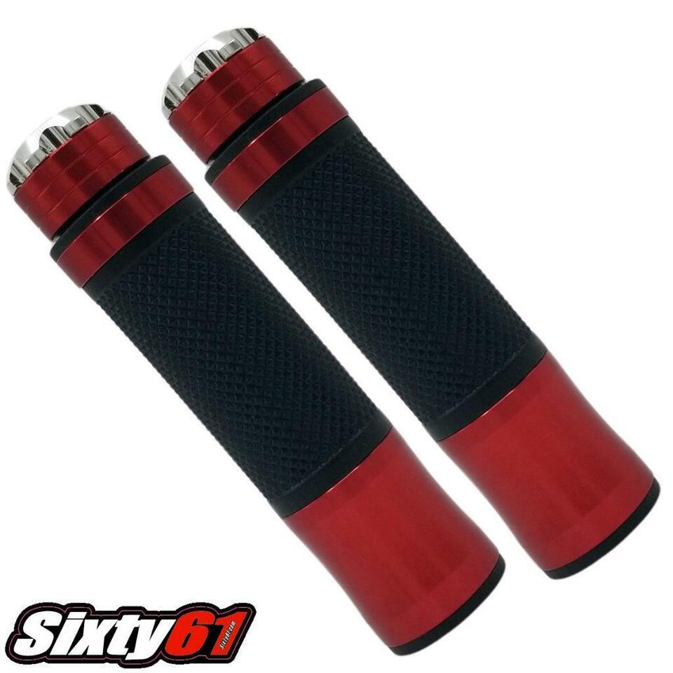 GSXR 1000 Chrome Red Grips 2001-2019 2020 2021 Suzuki Gel Comfort Hand B... - $52.31