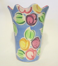 Fruit Vase Hand Painted Ceramic Signed - £28.05 GBP