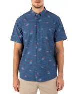 Hurley Button Down Shirt Men&#39;s Size Large Hawaiian Bird Resort Travel Su... - $34.16 CAD